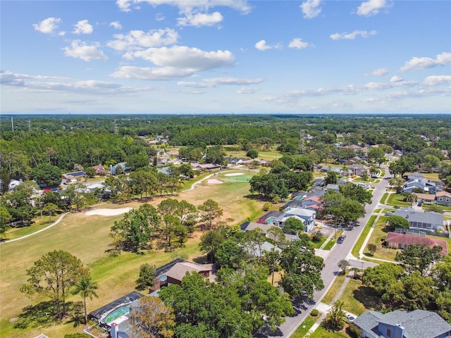 aerial view featuring golf course view and a residential view