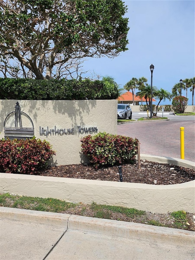 view of community sign