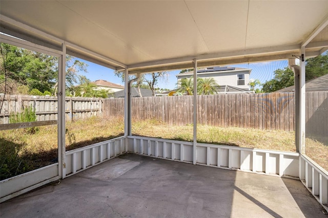 view of unfurnished sunroom