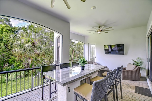 view of sunroom