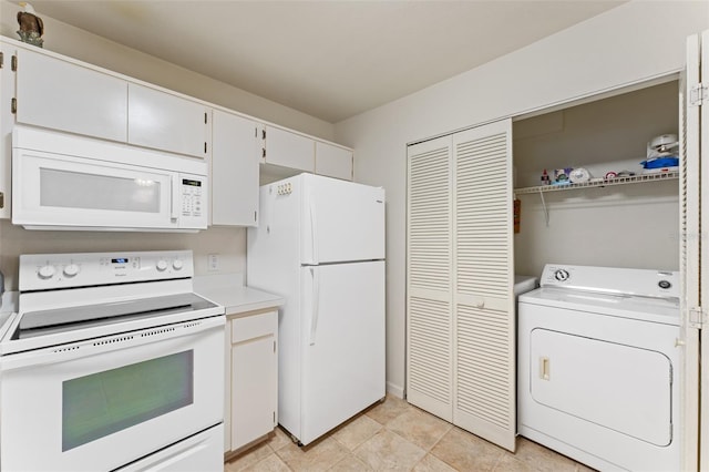 2373 Hounds Trl, Palm Harbor, FL 34683 - kitchen with white appliances, washer / dryer, and light countertops