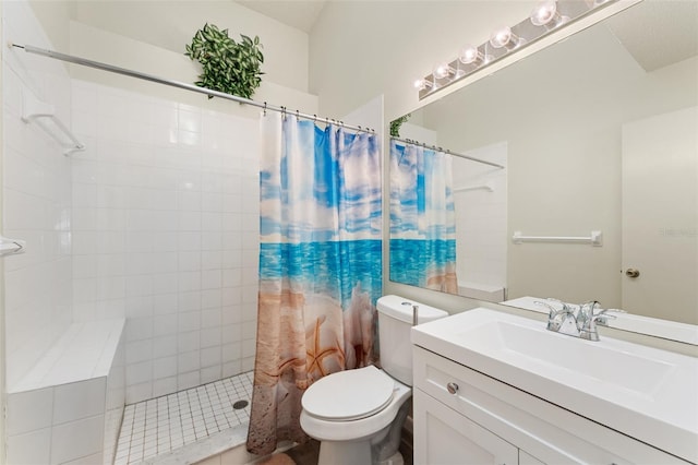 2373 Hounds Trl, Palm Harbor, FL 34683 - bathroom with toilet, tiled shower, and vanity