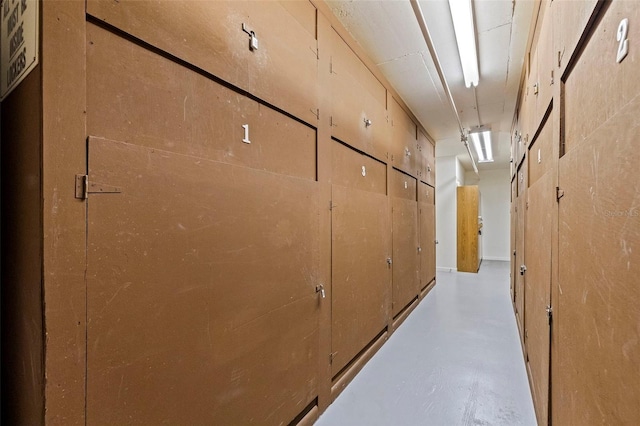 corridor with finished concrete flooring