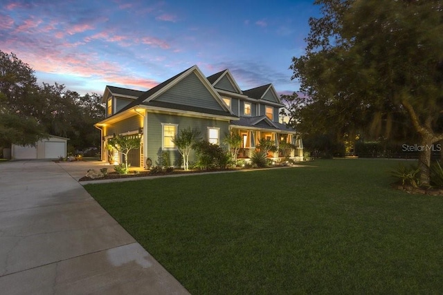 18929 Crescent Rd, Odessa, FL 33556 - craftsman house with a yard and an outdoor structure