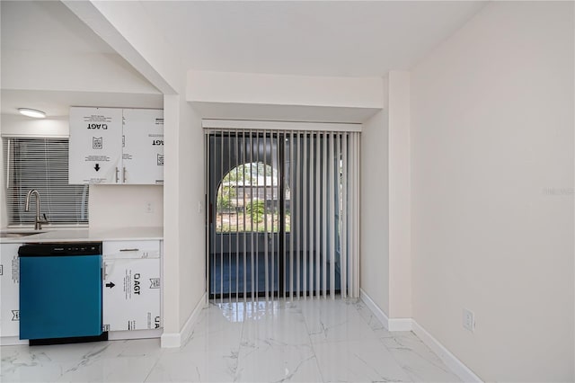 2167 Corfell St, Port Charlotte, FL 33948 - foyer entrance featuring light marble finish floors and baseboards