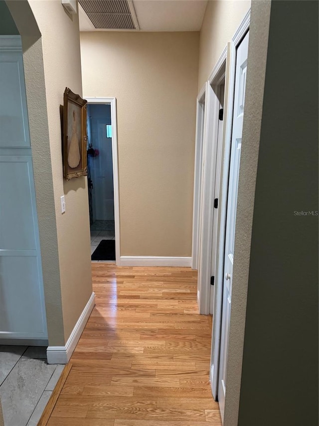 1747 Wood Brook St, Tarpon Springs, FL 34689 - corridor with light wood-style flooring and baseboards