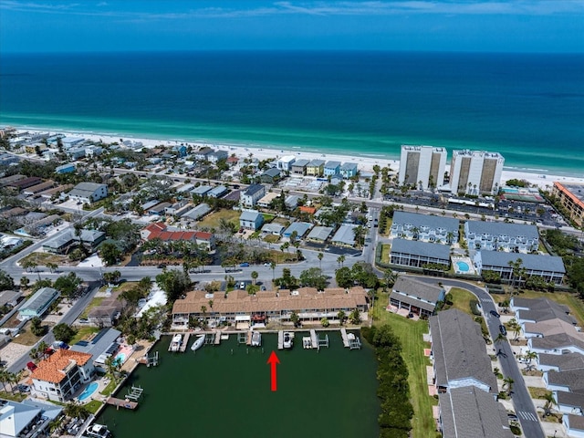 829 E Gulf Blvd Unit 107, Indian Rocks Beach, FL 33785 - aerial view of property and surrounding area with a nearby body of water and nearby suburban area