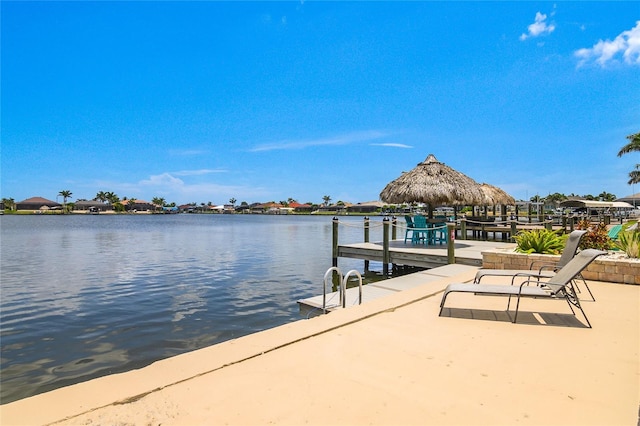 1109 SW 44th St, Cape Coral, FL 33914 - dock area with a water view and a gazebo