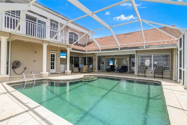 1109 SW 44th St, Cape Coral, FL 33914 - outdoor pool featuring a patio area and a lanai