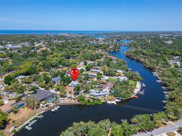 5603 Palmetto Rd, New Port Richey, FL 34652 - bird's eye view with a water view