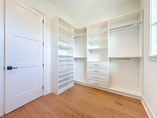 walk in closet featuring light wood-style floors