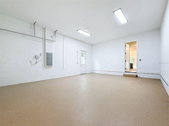 garage with electric panel