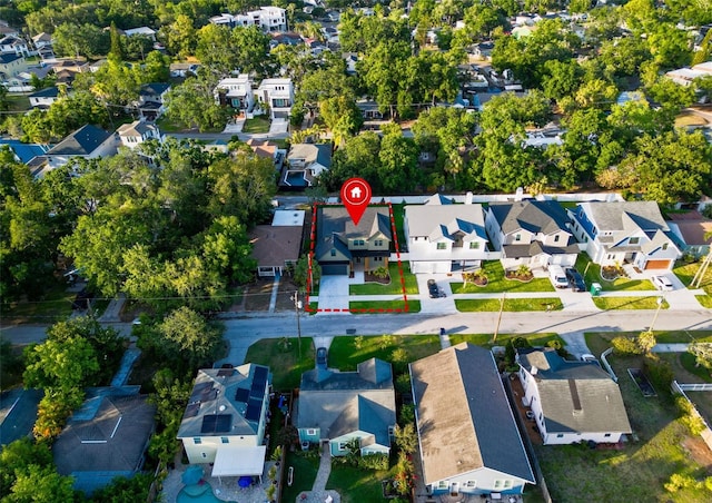 drone / aerial view featuring a residential view