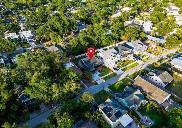 aerial view with a residential view