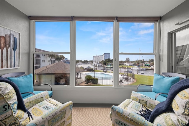 sunroom / solarium with a healthy amount of sunlight