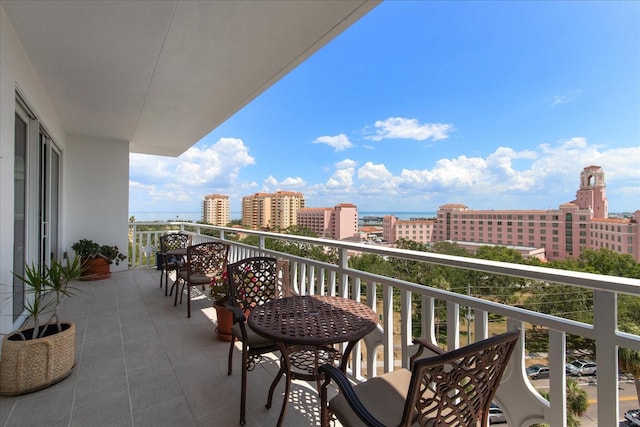 balcony featuring a view of city