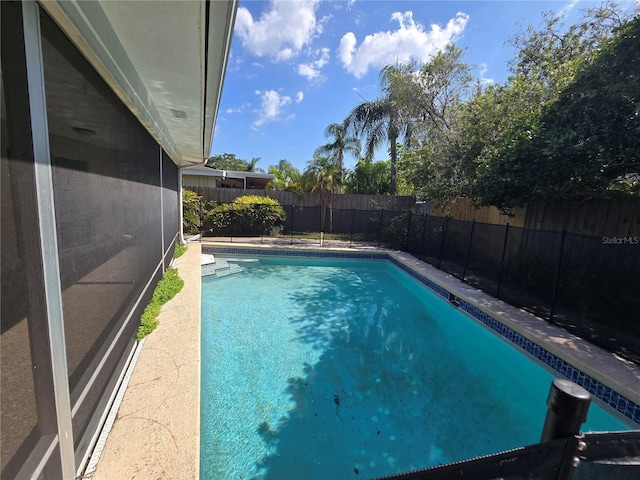 view of pool with a fenced in pool and a fenced backyard