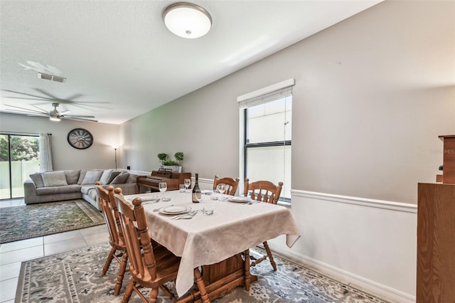 10148 Rose Petal Pl, Riverview, FL 33578 - dining area featuring ceiling fan, visible vents, and baseboards