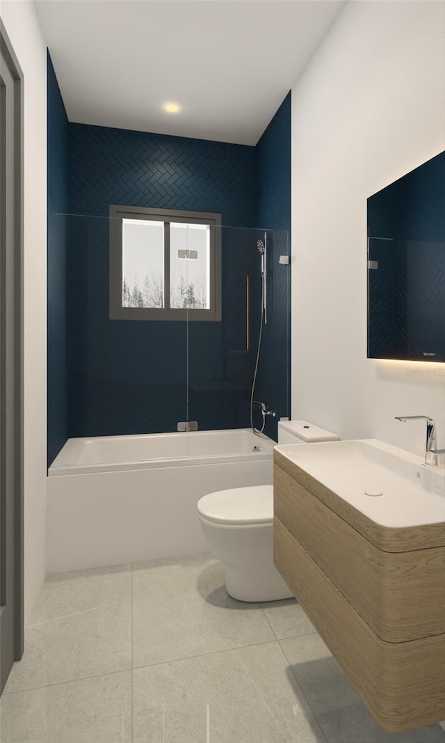 0 9th St, Sarasota, FL 34237 - full bathroom featuring toilet, tile patterned floors,  shower combination, and vanity