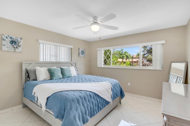 1403 Garden Ave, Tarpon Springs, FL 34689 - bedroom featuring baseboards, a ceiling fan, and tile patterned flooring