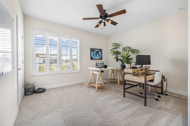 4808 Jackson Club Loop, Tampa, FL 33624 - carpeted office space with baseboards and a ceiling fan