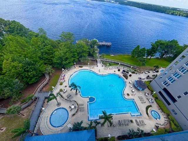 13415 Blue Heron Beach Dr Unit 1006, Orlando, FL 32821 - bird's eye view with a water view