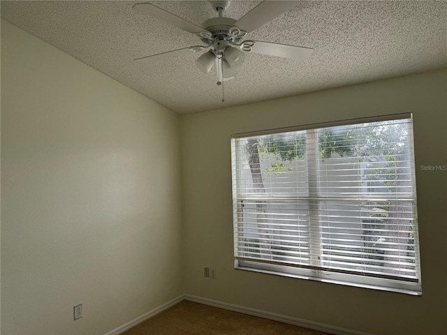 6405 Osprey Lake Cir, Riverview, FL 33578 - unfurnished room featuring baseboards, carpet, a textured ceiling, and ceiling fan