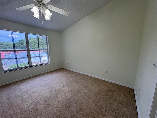 6405 Osprey Lake Cir, Riverview, FL 33578 - carpeted empty room with baseboards, a ceiling fan, and a textured ceiling