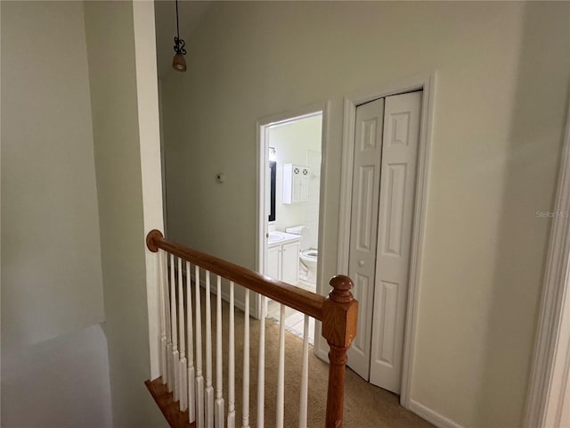 6405 Osprey Lake Cir, Riverview, FL 33578 - interior space featuring baseboards, carpet, and an upstairs landing