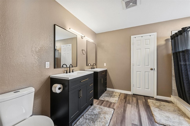 518 Royal Ridge St, Valrico, FL 33594 - bathroom with visible vents, vanity, wood finished floors, toilet, and baseboards