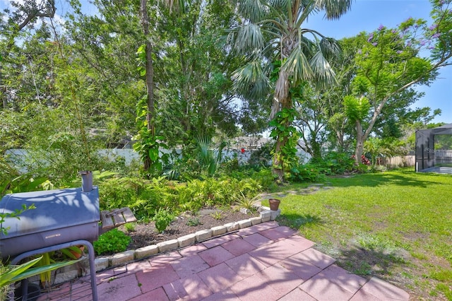 view of yard with a patio area