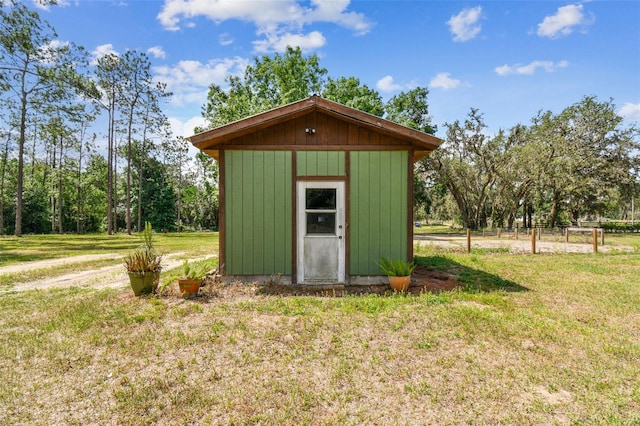 view of shed