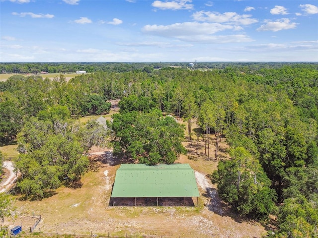 drone / aerial view with a forest view