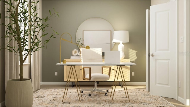 office area featuring baseboards