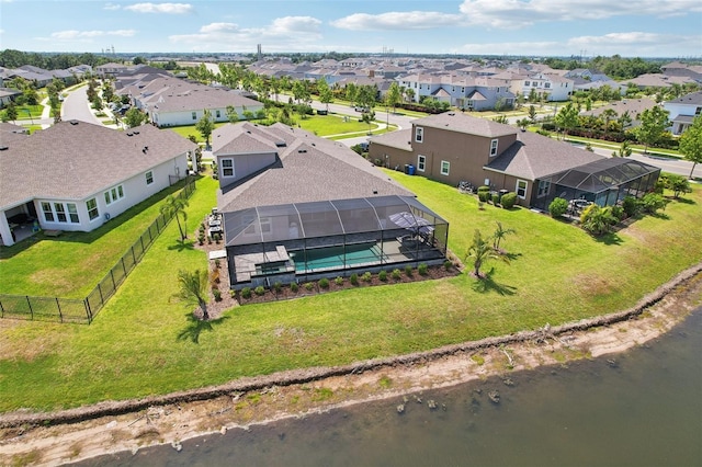 5477 Wayfarer Ave, Apollo Beach, FL 33572 - aerial perspective of suburban area featuring a pool area