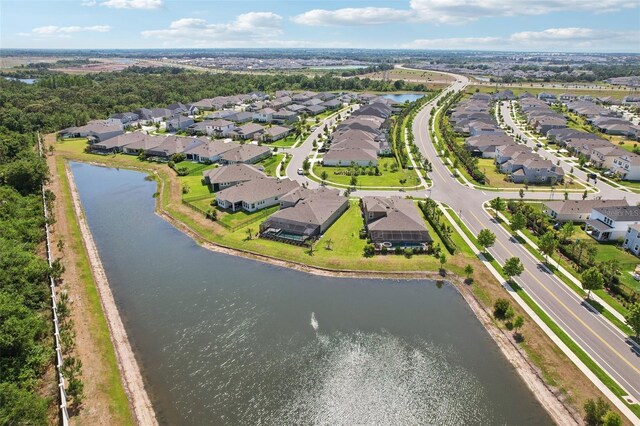 5477 Wayfarer Ave, Apollo Beach, FL 33572 - aerial perspective of suburban area with a nearby body of water