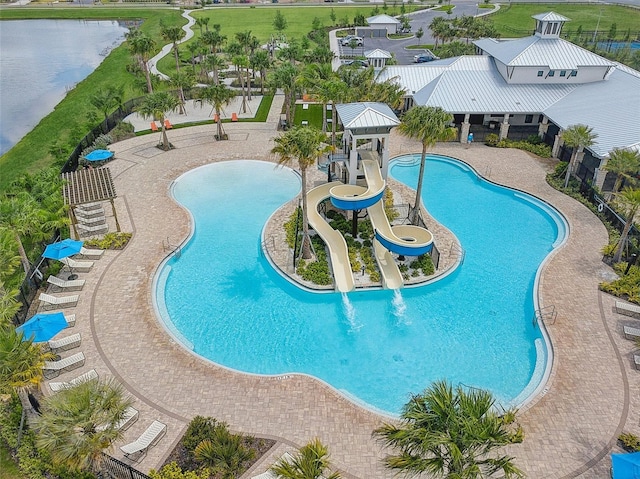 5477 Wayfarer Ave, Apollo Beach, FL 33572 - community pool with a water slide
