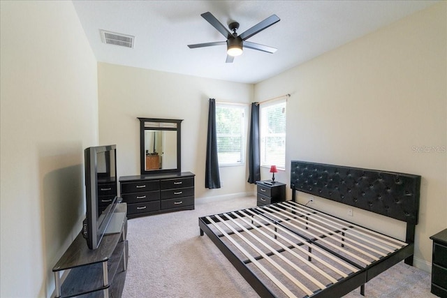 16637 Ashton Green Dr, Lutz, FL 33558 - carpeted bedroom with visible vents, a ceiling fan, and baseboards
