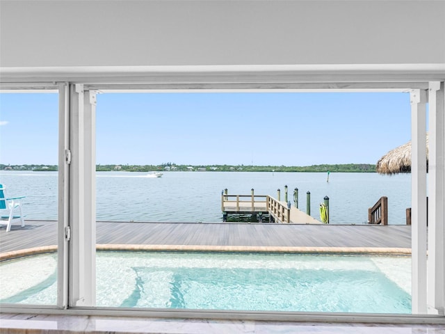 326 176th Avenue Cir, Redington Shores, FL 33708 - view of pool with a water view