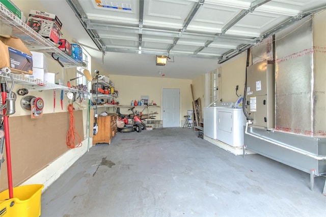 5939 14th St, Zephyrhills, FL 33542 - garage with washer and dryer and a garage door opener