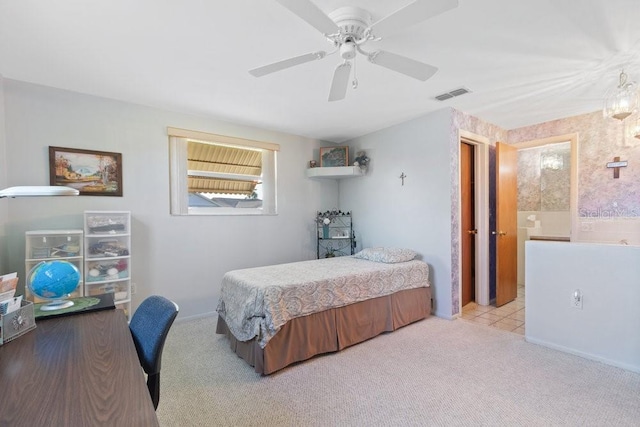 7534 Culberson Dr, Port Richey, FL 34668 - carpeted bedroom featuring a ceiling fan and visible vents