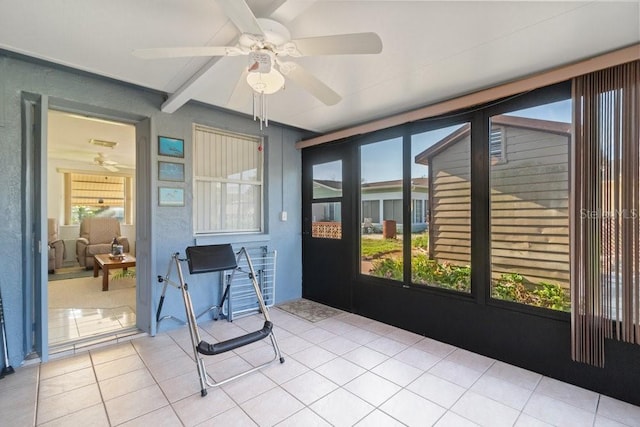 7534 Culberson Dr, Port Richey, FL 34668 - sunroom / solarium featuring ceiling fan and a healthy amount of sunlight