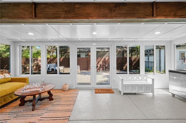 sunroom / solarium with french doors