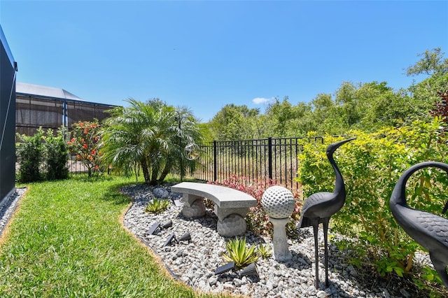 view of yard featuring fence