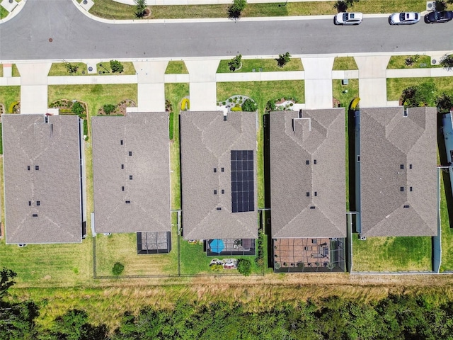 aerial view with a residential view