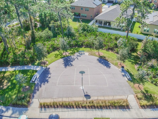 birds eye view of property with a residential view