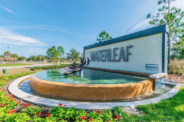 view of community sign