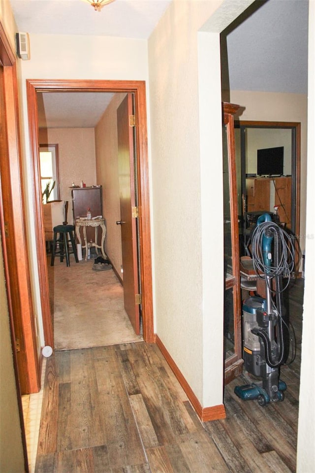 16536 Caldwell Ln, Spring Hill, FL 34610 - hall featuring baseboards and wood finished floors