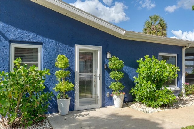 297 Lakeview Dr, Tarpon Springs, FL 34689 - entrance to property with stucco siding