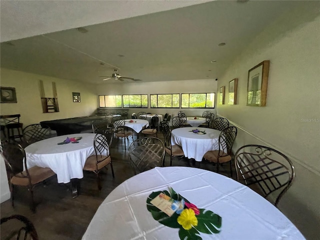 dining room featuring a ceiling fan